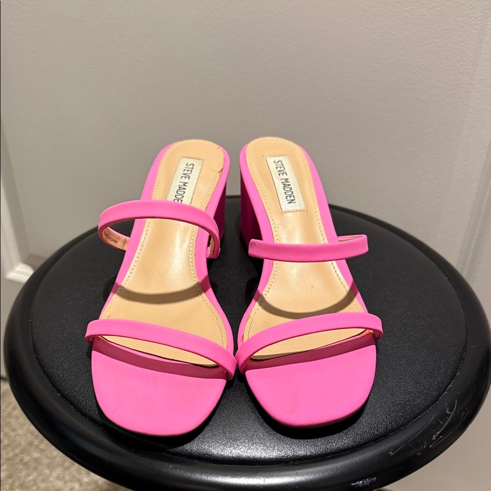 Steve Madden Bright Pink Heeled Sandals